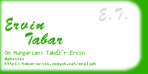 ervin tabar business card